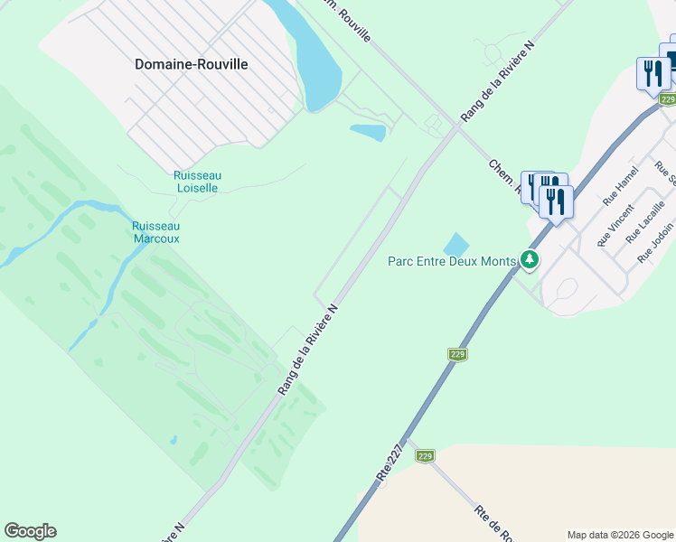 map of restaurants, bars, coffee shops, grocery stores, and more near 3873 Rang de la Rivière Nord in Saint-Jean-Baptiste