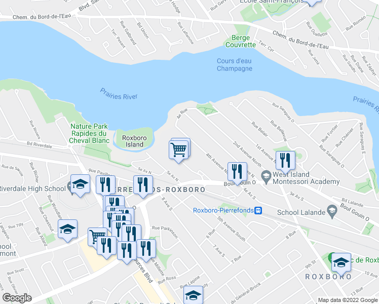 map of restaurants, bars, coffee shops, grocery stores, and more near 11123 Rue Meighen in Montréal