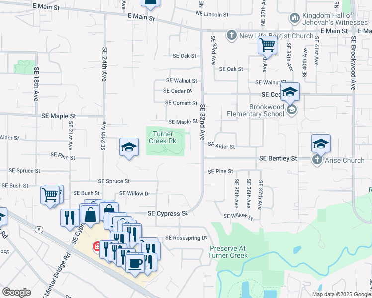 map of restaurants, bars, coffee shops, grocery stores, and more near 859 Southeast 31st Court in Hillsboro