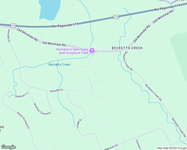 map of restaurants, bars, coffee shops, grocery stores, and more near 26 Nirmala Drive in Ottawa