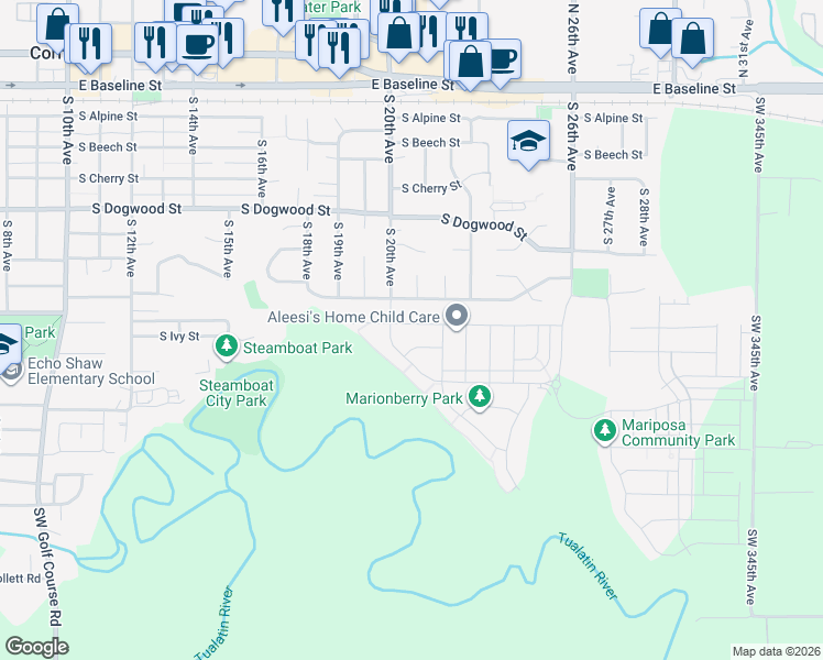 map of restaurants, bars, coffee shops, grocery stores, and more near 2112 South Ivy Street in Cornelius
