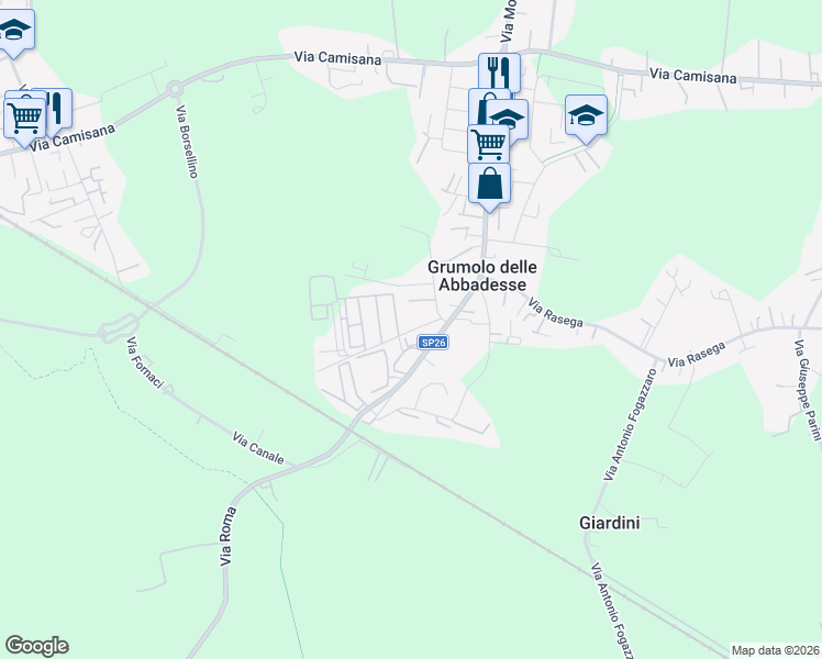 map of restaurants, bars, coffee shops, grocery stores, and more near 2 Via Palù in Grumolo delle Abbadesse