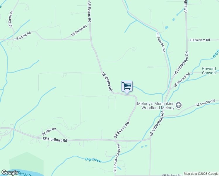 map of restaurants, bars, coffee shops, grocery stores, and more near 1020 Southeast Evans Road in Corbett