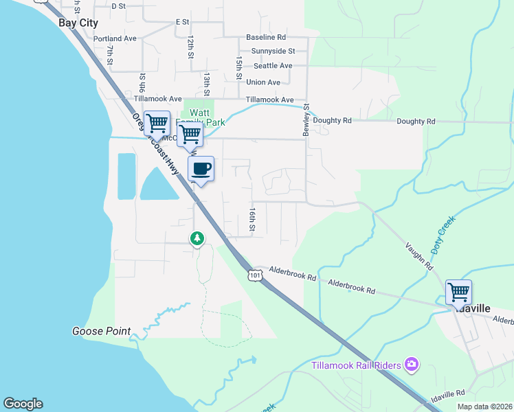 map of restaurants, bars, coffee shops, grocery stores, and more near 6825 Williams Avenue in Bay City