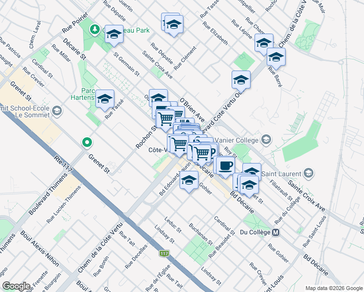 map of restaurants, bars, coffee shops, grocery stores, and more near 1019 Rue Gilford in Montréal