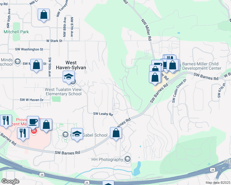 map of restaurants, bars, coffee shops, grocery stores, and more near 735 Southwest Touchmark Way in Portland