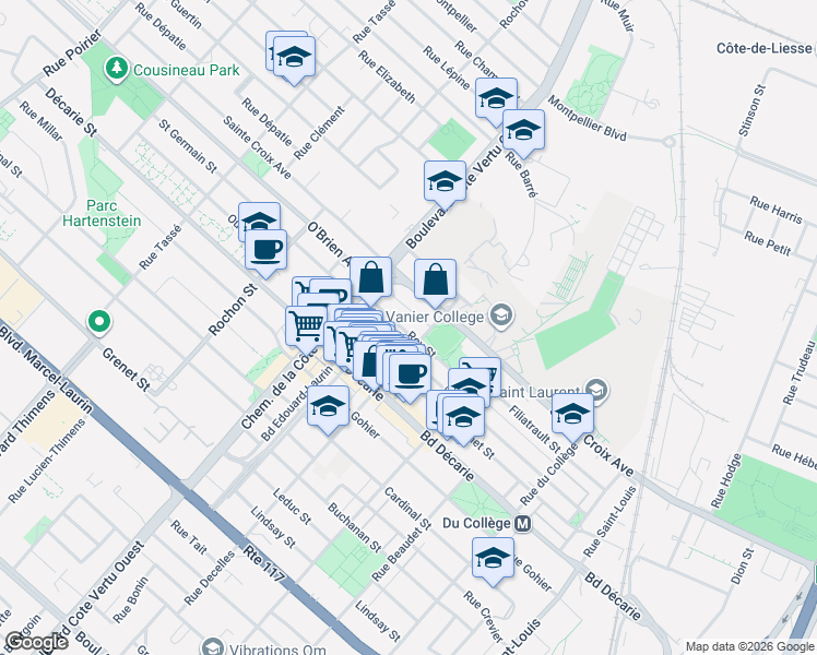 map of restaurants, bars, coffee shops, grocery stores, and more near 925 Rue Roy in Montréal