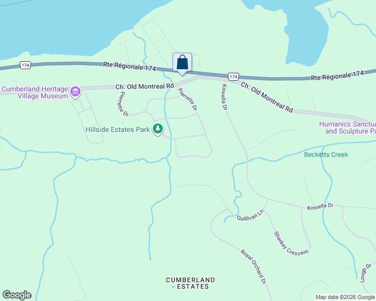 map of restaurants, bars, coffee shops, grocery stores, and more near 2905 Ernside Crescent in Ottawa