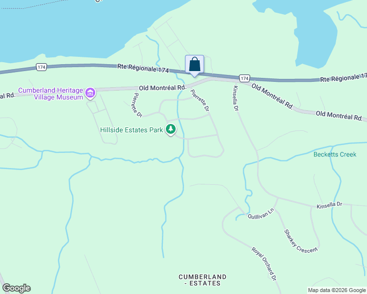 map of restaurants, bars, coffee shops, grocery stores, and more near 2670 Pierrette Drive in Ottawa