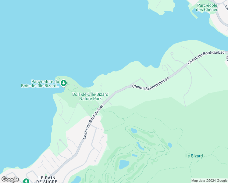 map of restaurants, bars, coffee shops, grocery stores, and more near 2159 Chemin du Bord-du-Lac in Montréal