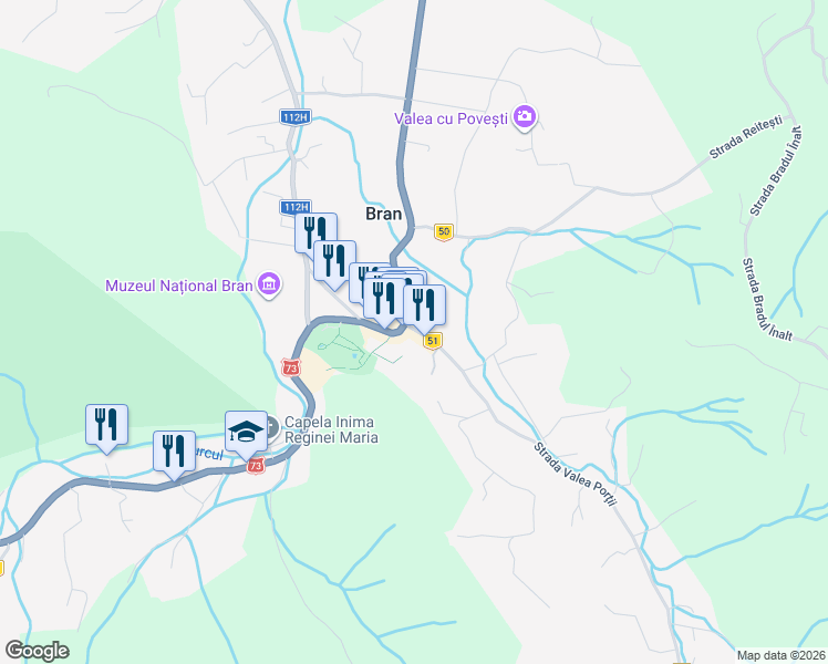 map of restaurants, bars, coffee shops, grocery stores, and more near 1 DC51 in Bran