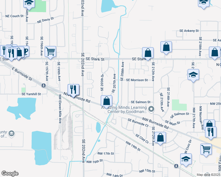 map of restaurants, bars, coffee shops, grocery stores, and more near 935 Southeast Morrison Court in Gresham