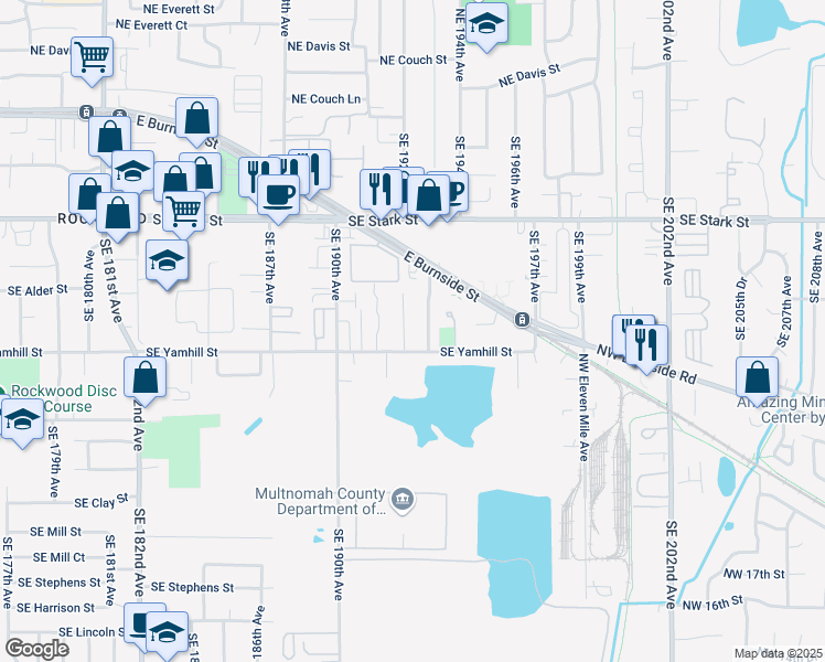 map of restaurants, bars, coffee shops, grocery stores, and more near 959 Southeast 193rd Avenue in Portland