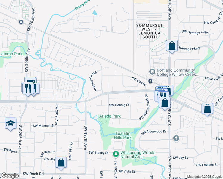map of restaurants, bars, coffee shops, grocery stores, and more near in Washington County