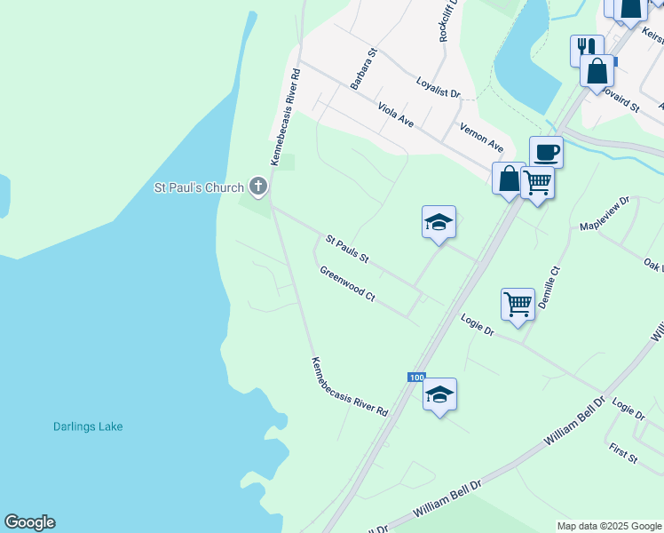 map of restaurants, bars, coffee shops, grocery stores, and more near 33 Greenwood Court in Hampton