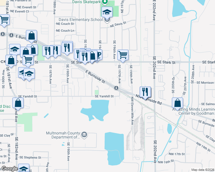 map of restaurants, bars, coffee shops, grocery stores, and more near in Gresham