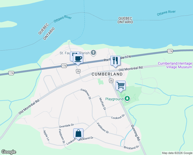 map of restaurants, bars, coffee shops, grocery stores, and more near in Ottawa