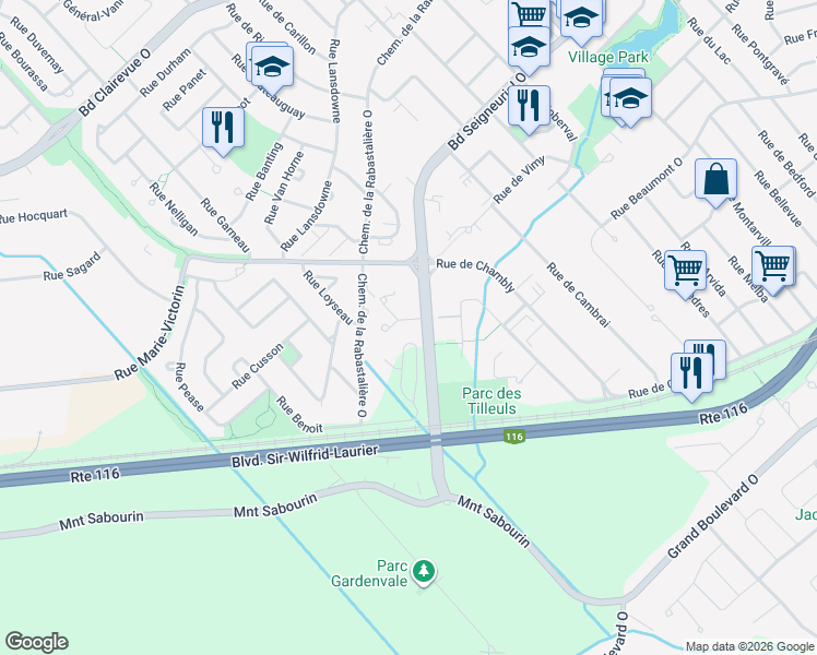 map of restaurants, bars, coffee shops, grocery stores, and more near 1825 Rue Dunant in Saint-Bruno-de-Montarville