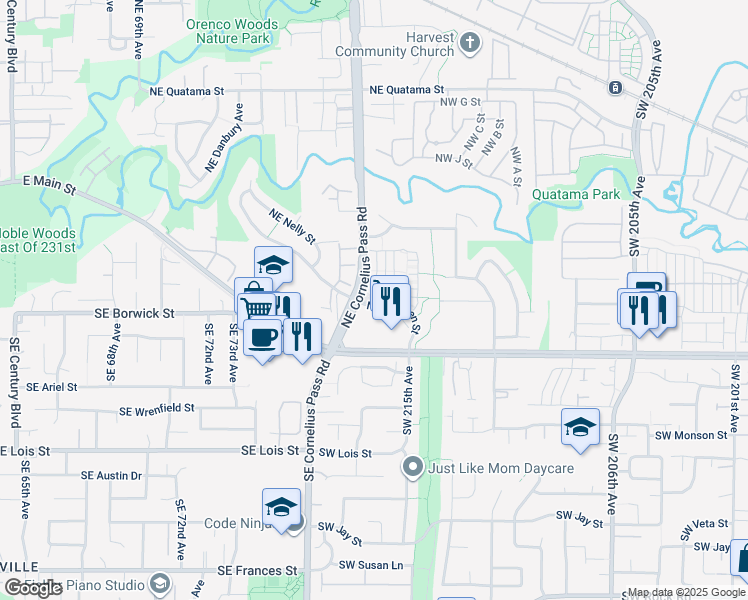 map of restaurants, bars, coffee shops, grocery stores, and more near 273 Northeast 78th Avenue in Hillsboro