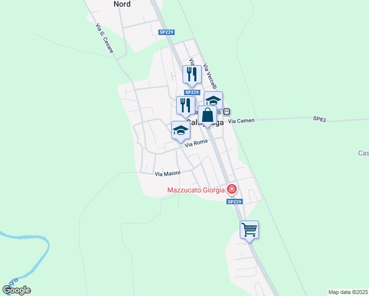 map of restaurants, bars, coffee shops, grocery stores, and more near 4 Via Guglielmo Marconi in Caltignaga