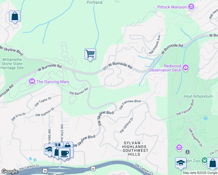 map of restaurants, bars, coffee shops, grocery stores, and more near 780 Southwest 48th Drive in Portland