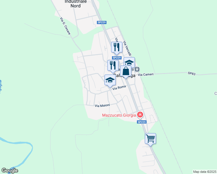map of restaurants, bars, coffee shops, grocery stores, and more near 4 Via Guglielmo Marconi in Caltignaga