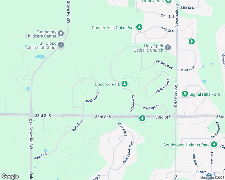 map of restaurants, bars, coffee shops, grocery stores, and more near 2608 Regal Road in St. Cloud