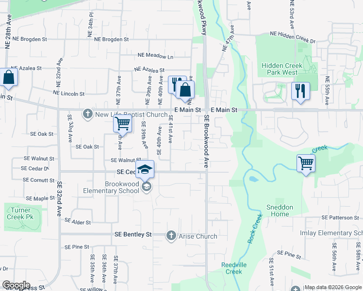 map of restaurants, bars, coffee shops, grocery stores, and more near 357 Southeast 43rd Avenue in Hillsboro