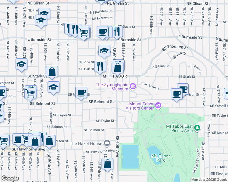 map of restaurants, bars, coffee shops, grocery stores, and more near in Portland