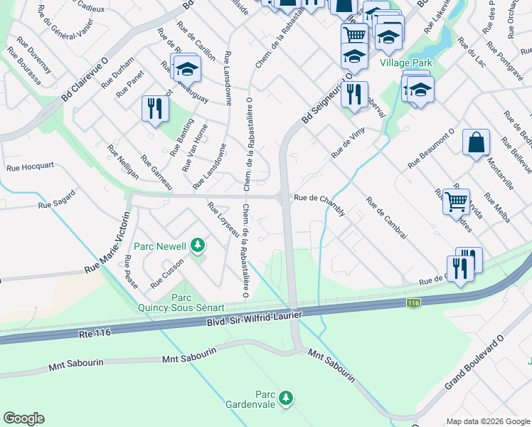 map of restaurants, bars, coffee shops, grocery stores, and more near 1700 Place Dunant in Saint-Bruno-de-Montarville