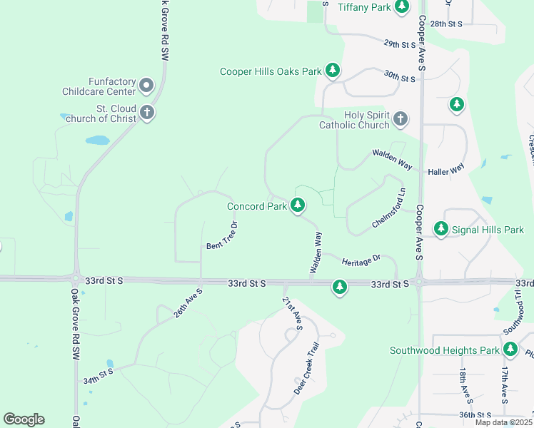 map of restaurants, bars, coffee shops, grocery stores, and more near 2608 Regal Road in St. Cloud