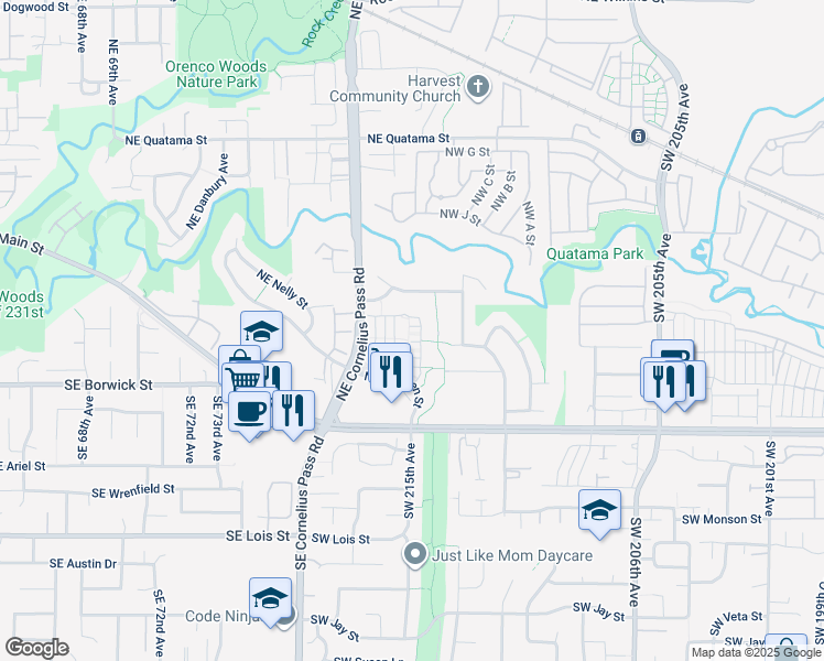 map of restaurants, bars, coffee shops, grocery stores, and more near 144 Northeast 79th Avenue in Beaverton
