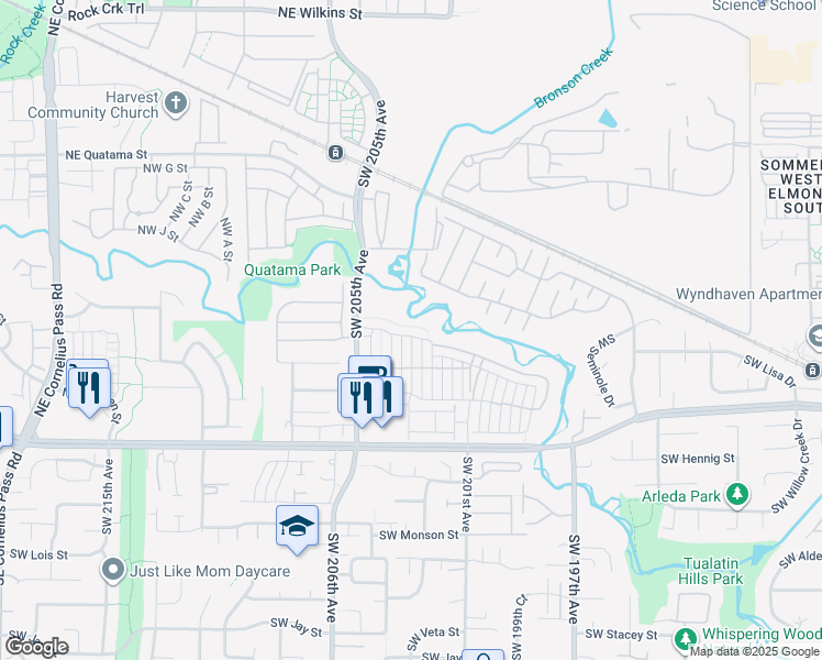 map of restaurants, bars, coffee shops, grocery stores, and more near 20341 Southwest Gracie Street in Beaverton