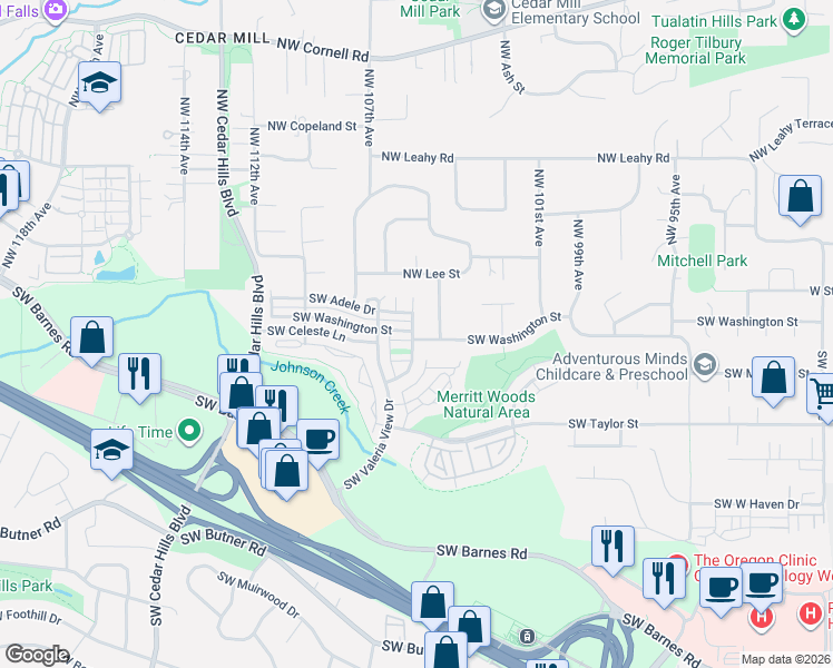 map of restaurants, bars, coffee shops, grocery stores, and more near 85 Southwest 105th Terrace in Portland