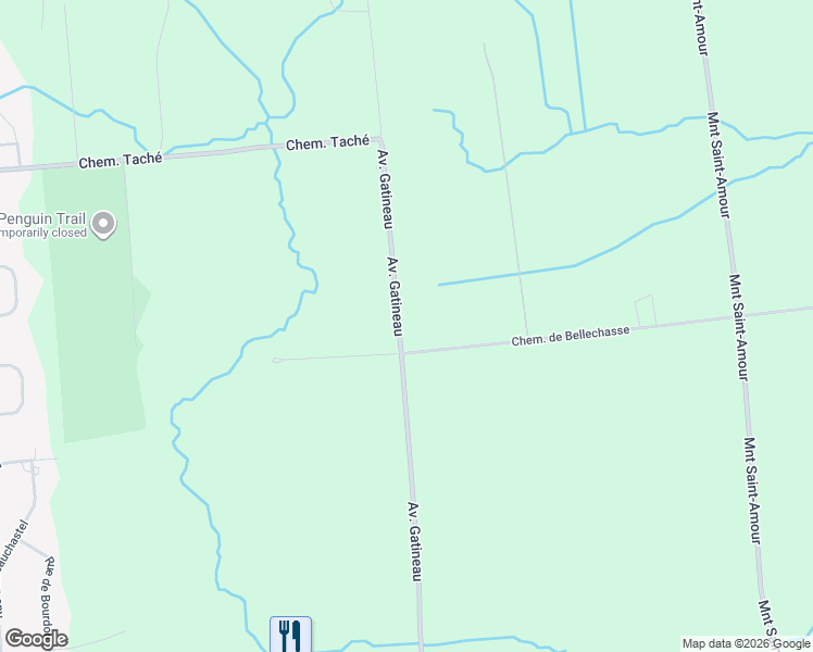 map of restaurants, bars, coffee shops, grocery stores, and more near 736 Avenue Gatineau in Gatineau