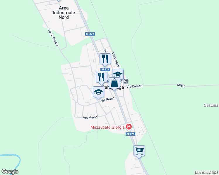 map of restaurants, bars, coffee shops, grocery stores, and more near 35B Via Risorgimento in Caltignaga