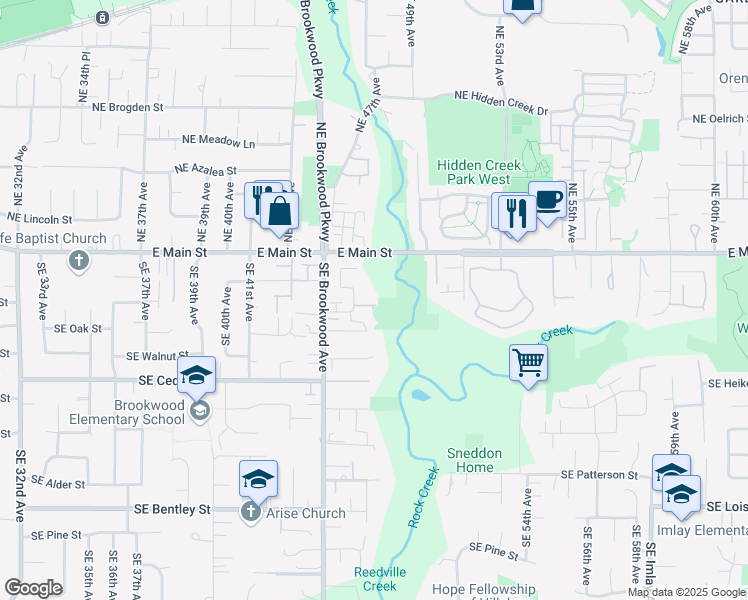 map of restaurants, bars, coffee shops, grocery stores, and more near 4835 Southeast Paladin Lane in Hillsboro