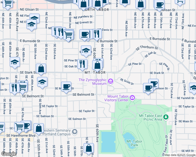 map of restaurants, bars, coffee shops, grocery stores, and more near in Portland