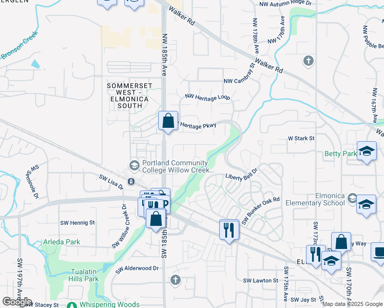 map of restaurants, bars, coffee shops, grocery stores, and more near 145 Southwest Salix Terrace in Aloha