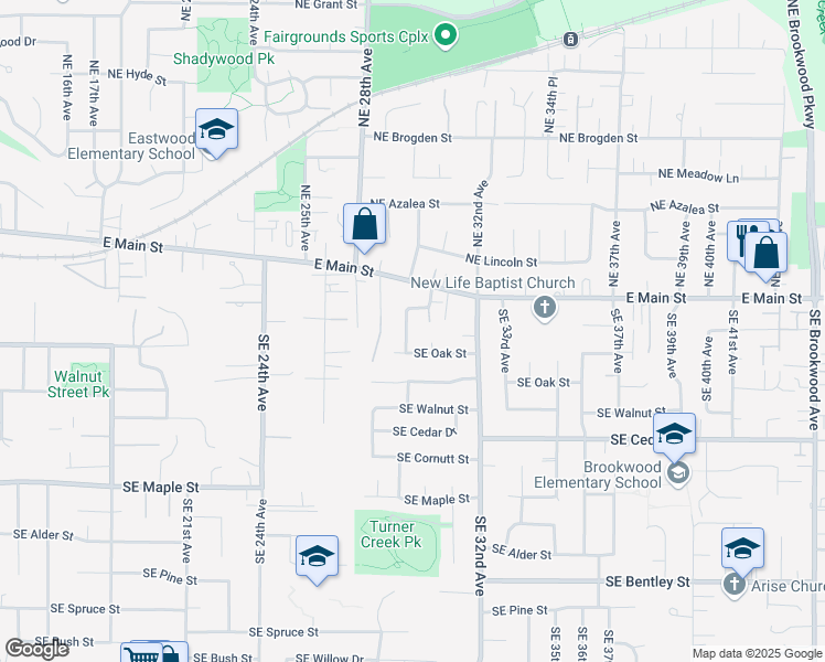 map of restaurants, bars, coffee shops, grocery stores, and more near 324 Southeast 30th Avenue in Hillsboro
