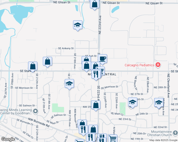 map of restaurants, bars, coffee shops, grocery stores, and more near 22000 Southeast Stark Street in Gresham