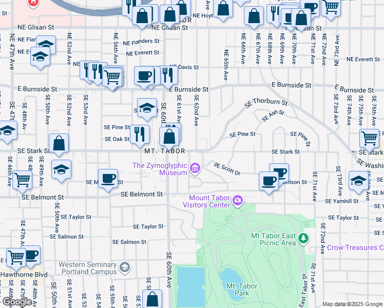 map of restaurants, bars, coffee shops, grocery stores, and more near in Portland