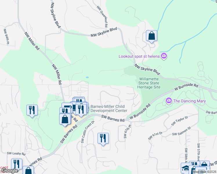 map of restaurants, bars, coffee shops, grocery stores, and more near 15 Southwest 68th Avenue in Portland