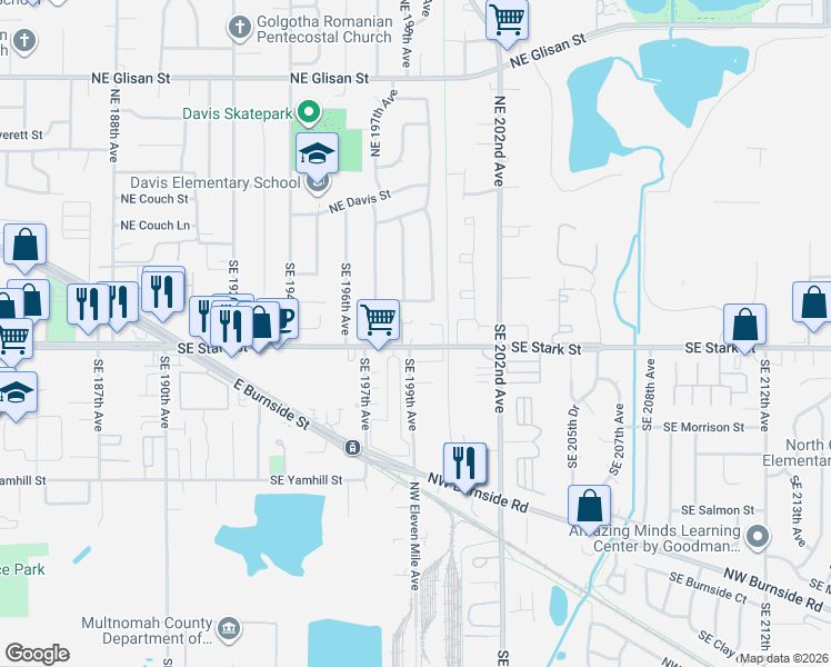 map of restaurants, bars, coffee shops, grocery stores, and more near in Gresham