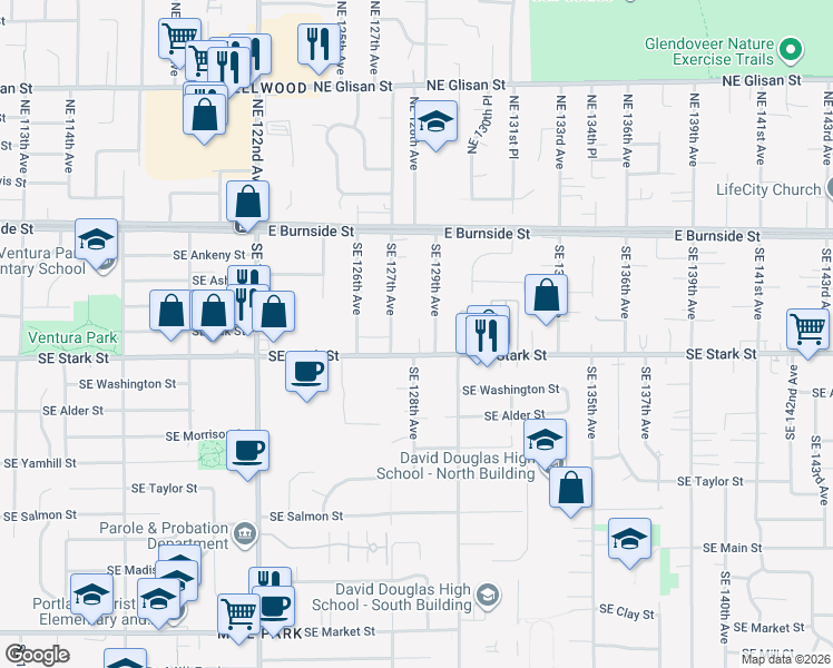 map of restaurants, bars, coffee shops, grocery stores, and more near in Portland