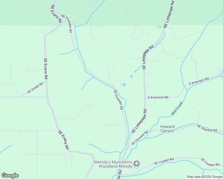map of restaurants, bars, coffee shops, grocery stores, and more near 421 Southeast Pounder Road in Corbett