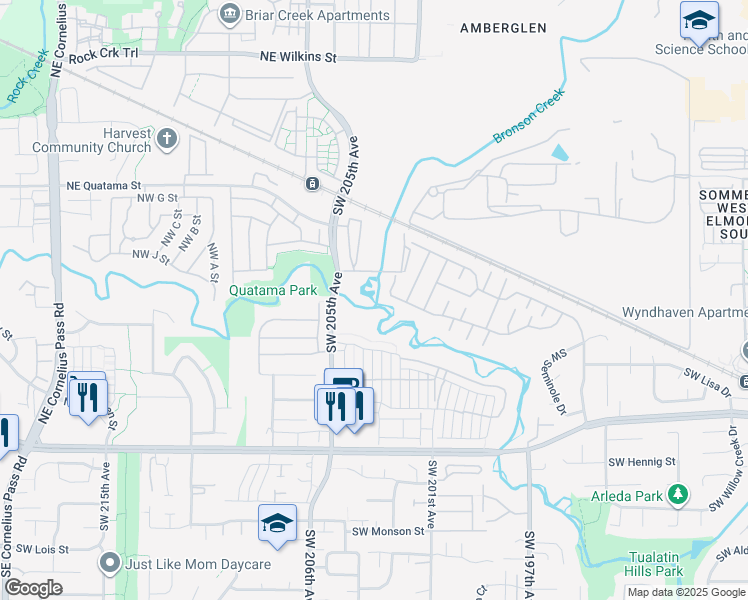 map of restaurants, bars, coffee shops, grocery stores, and more near 20341 Southwest Gracie Street in Beaverton