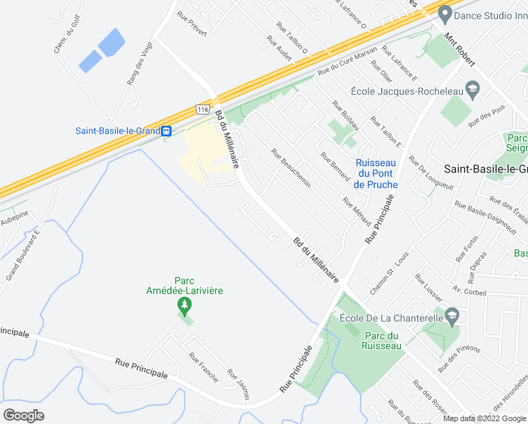 map of restaurants, bars, coffee shops, grocery stores, and more near 1650 Boulevard du Millenaire in Saint-Basile-le-Grand