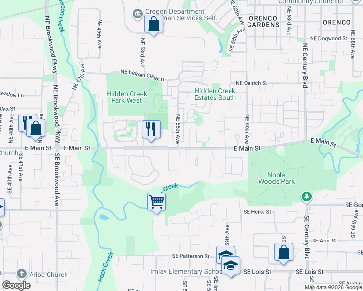 map of restaurants, bars, coffee shops, grocery stores, and more near 112 Northeast Porto Way in Hillsboro