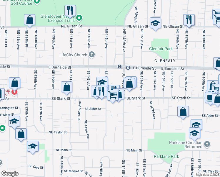 map of restaurants, bars, coffee shops, grocery stores, and more near 306 Southeast 146th Avenue in Portland
